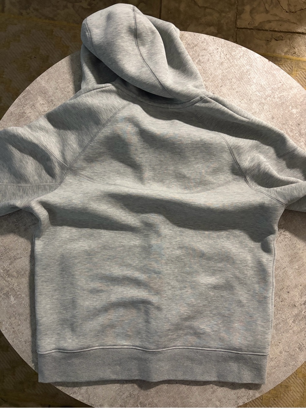 Nike Light Gray Hoodie with Black Trim and Red Logo Tag - Picture 4 of 5